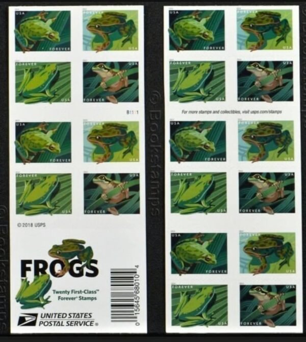 North American frogs USPS first class stamps (2019)