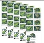 North American frogs USPS first class stamps (2019)