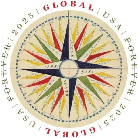 Usa 2025 Stamps Global Forever Compass Rose Sheet